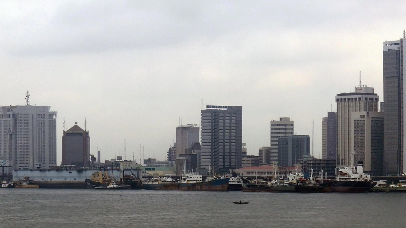 Lagos skyline with marina