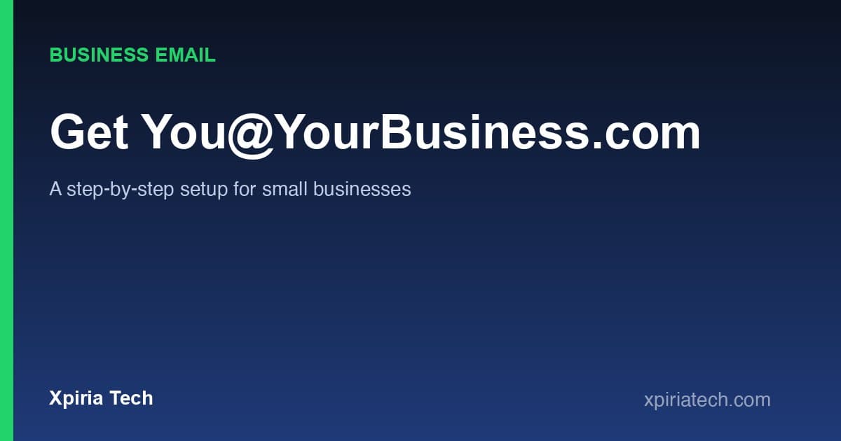 Cover graphic for the article: How to Set Up a Business Email With Your Own Domain (You@YourBusiness.com)